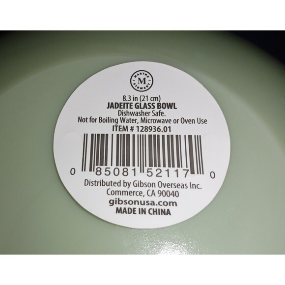 New Martha Stewart Jadeite Glass 6" and 8.3" Bowls - 2 Bowl Set - Picture 5 of 6